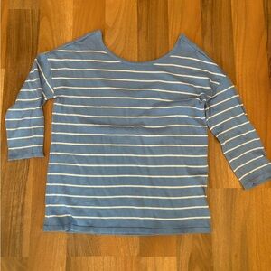 Blue and White Striped Top